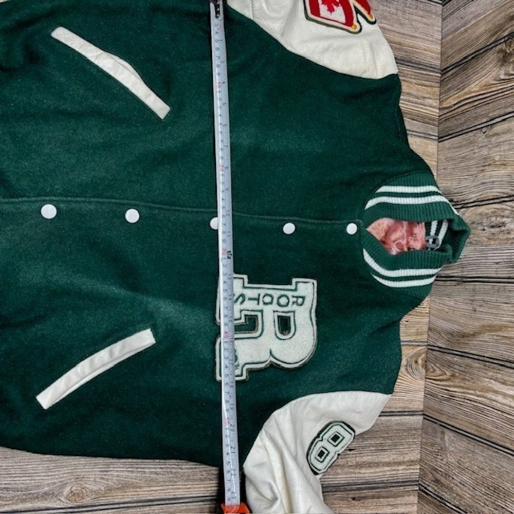7UP Vintage Retro Old School Roots Canada Leather Wool Varsity Jacket Large/XL - Picture 15 of 16